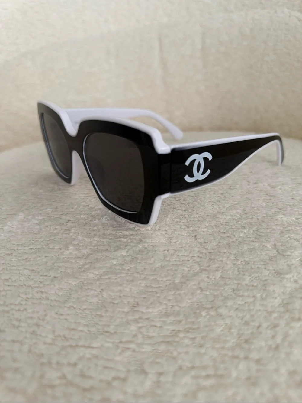 Black and white Chanel sunglasses